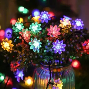 Bulk Lotus Flower String Light Water Lily Solar Energy LED Lights Outdoor Holiday Decoration Wholesale