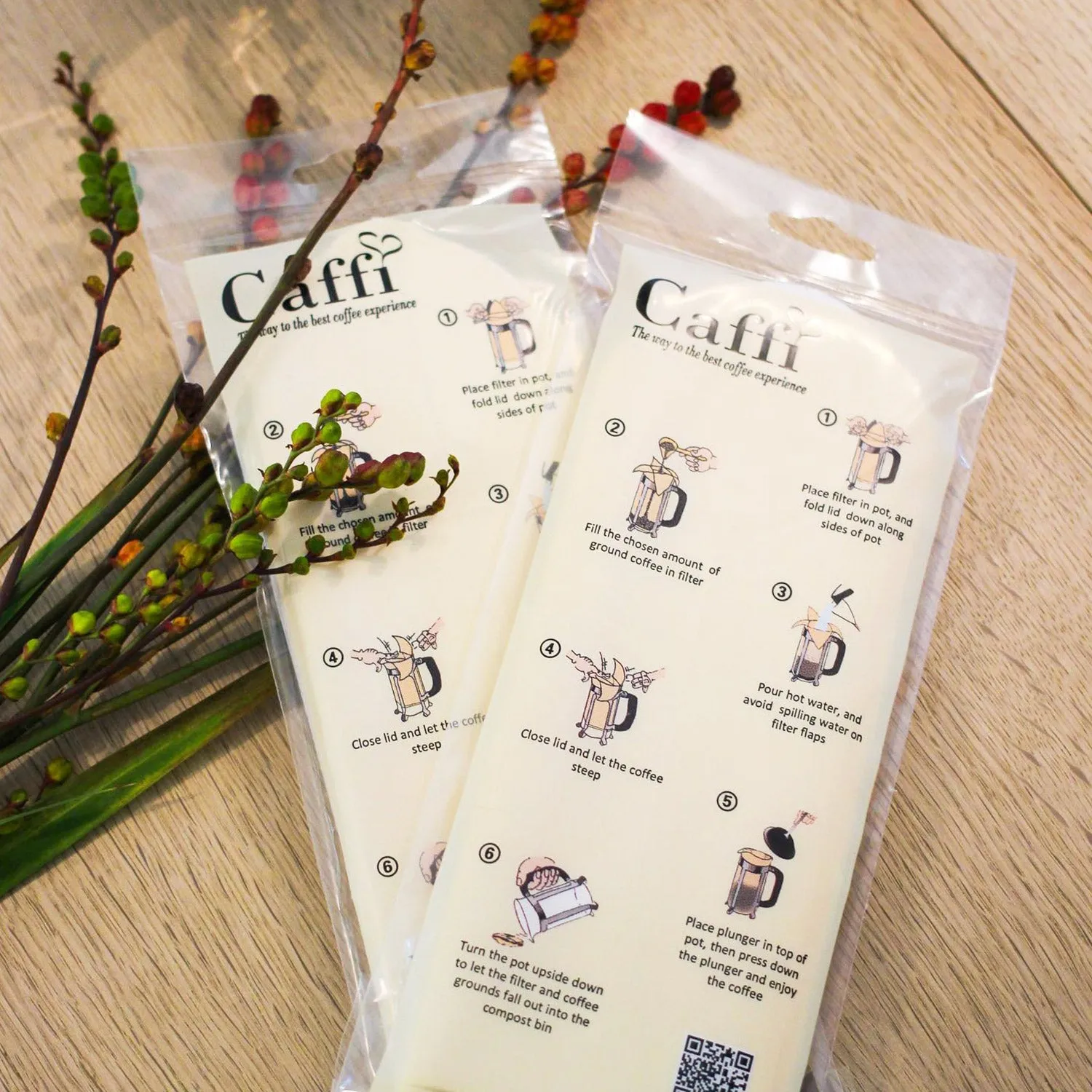 Caffi 3 Cup French Press Paper Filters, 25 Pack