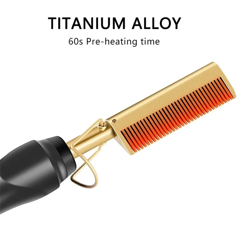 Ceramic Heat Pressing Hair Straightener Comb Brush