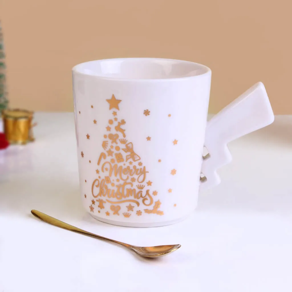 Christmas Mug with Spoon - Set of 2