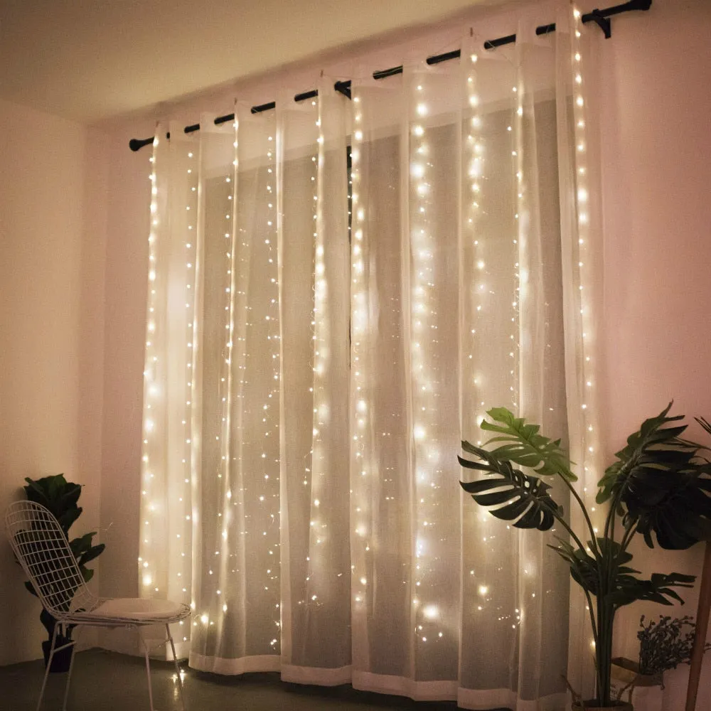 Christmas USB Curtain String Garland lights Remote Control Fairy Light Christmas Decor for Home Wedding Party Holiday Lighting