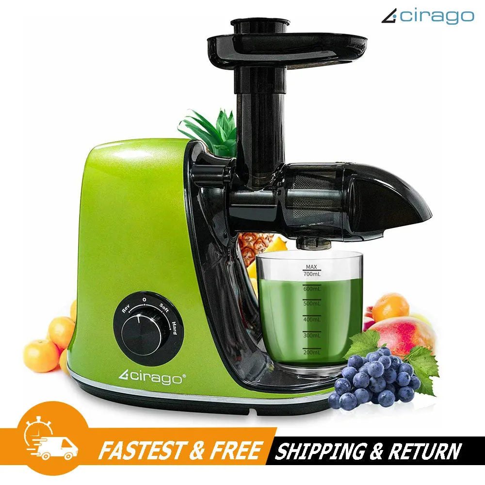 CIRAGO 7 Spiral Slow Masticating Juicer Machines, Extractor Two Speed Adjustment