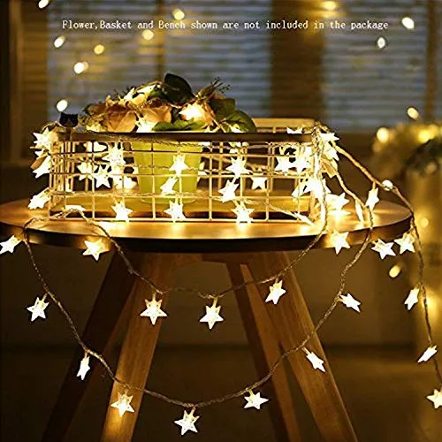 CITRA 28 Led Frosted Star Pixel String Fairy Light for Home,Office, Diwali, Eid & Christmas Decoration - Warm White