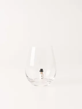 Classic Snowman Stemless Wine Glass