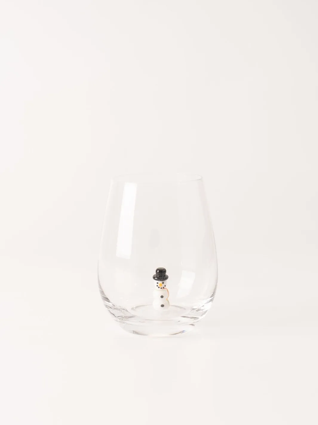 Classic Snowman Stemless Wine Glass