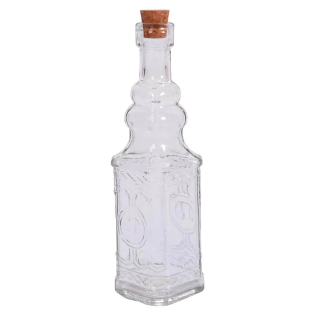 Clear Glass Bottle with Cork 6.5in