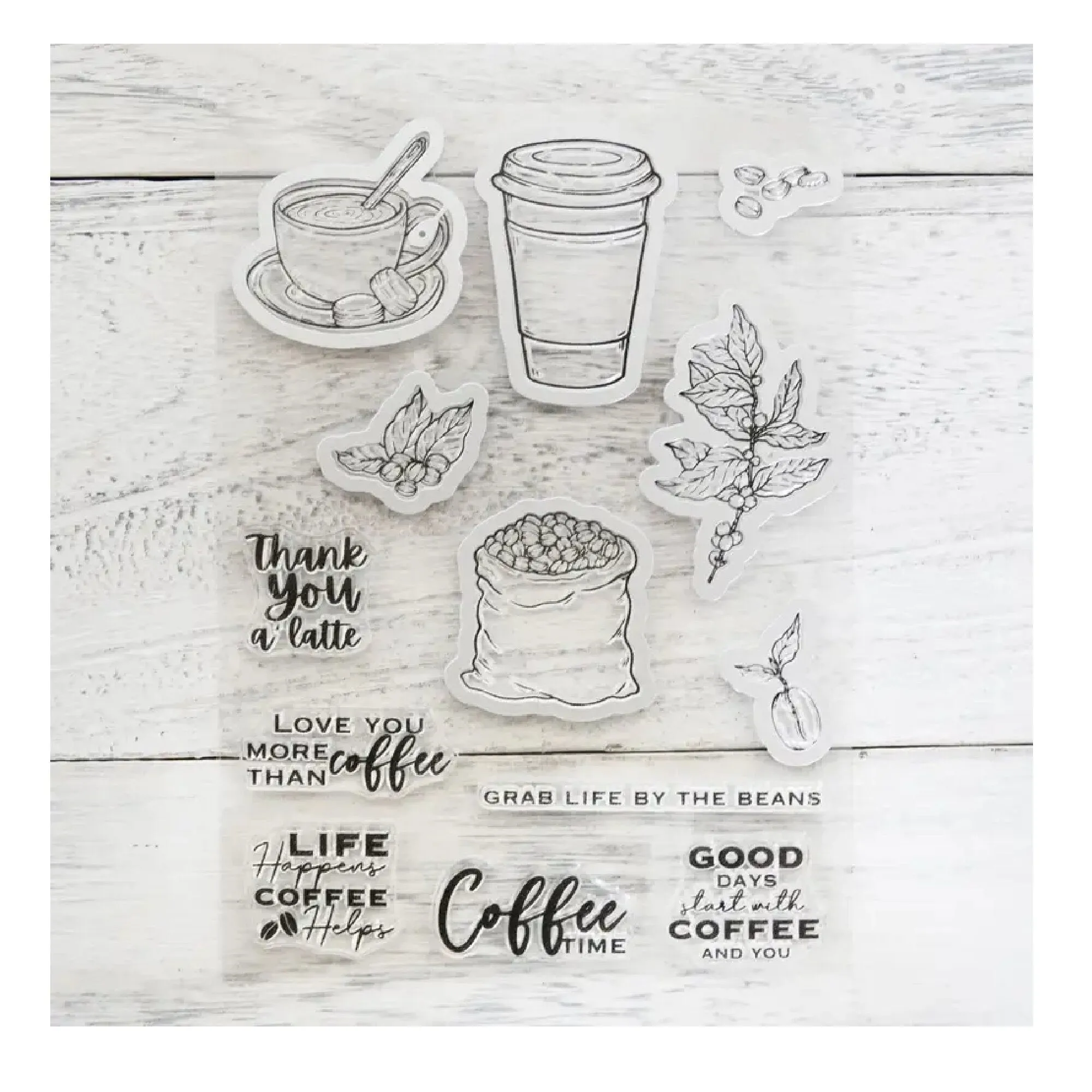 Coffee Beans And Coffee Cup Stamps And Cutting Dies DIY Scrapbooking Silicone Stamps