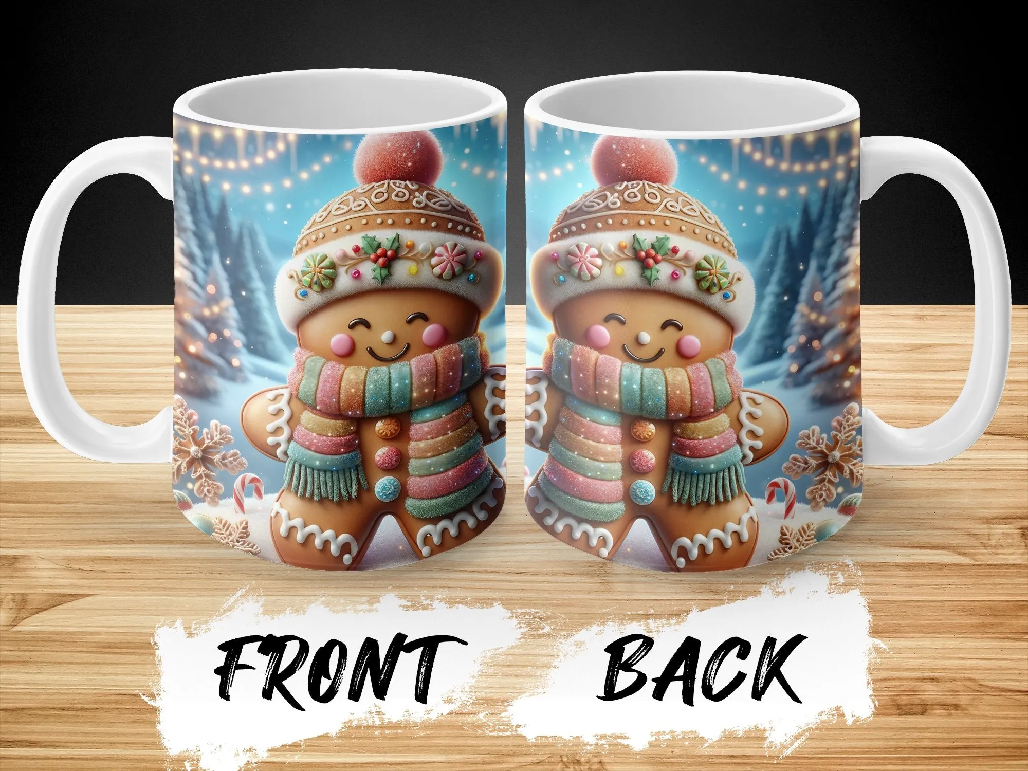 Colorful Gingerbread Man Festive Coffee Mug, Gingerbread Man Gift Coffee or Tea Mug, Holiday Mug