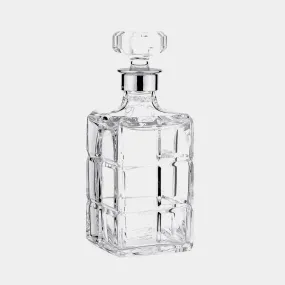 Crystal Decanter Carafe, Silver-Plated Decoration