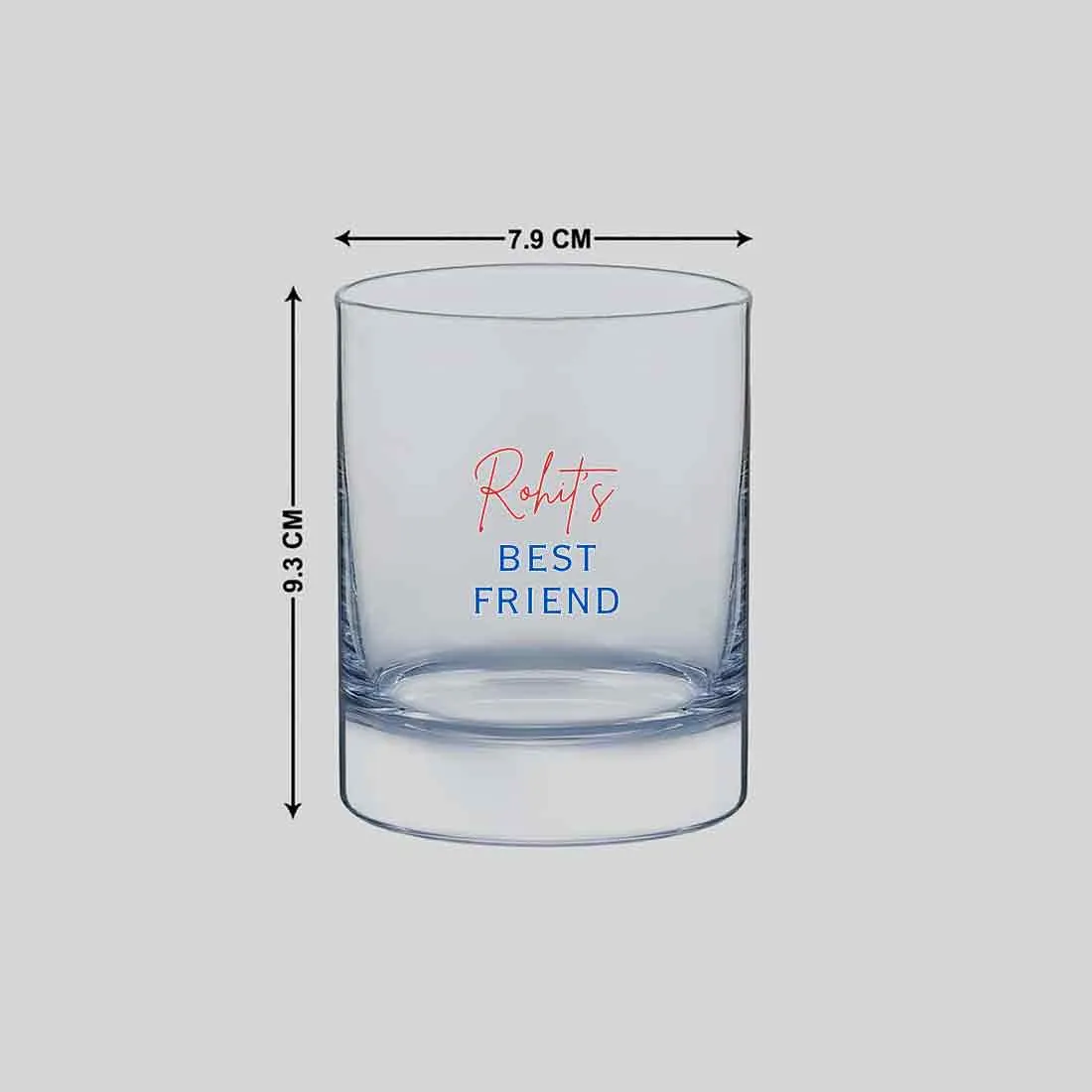 Customised Whiskey Glass with Name Alcohol Drinking Glasses - Best Friend