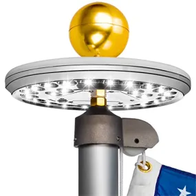 Deluxe Flag Pole Light Solar Powered - 1300 Lumen Solar Light for Flagpole - Light Up American Flag Outdoor with Solar Flag Pole Light from Dusk to Dawn for 12  Hours - 100% Coverage Silver Flag Light