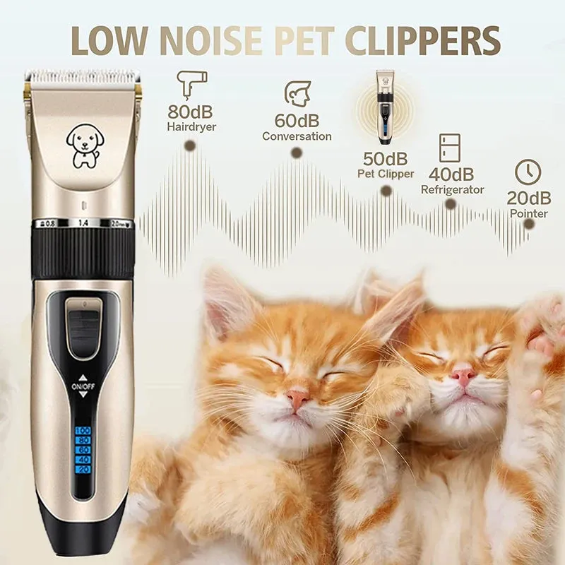 Dog Clipper QUIET Cordless Hair Clippers Grooming Kit (Pet/Cat/Dog/Rabbit) Haircut Trimmer Set for Pets Rechargeable Professional