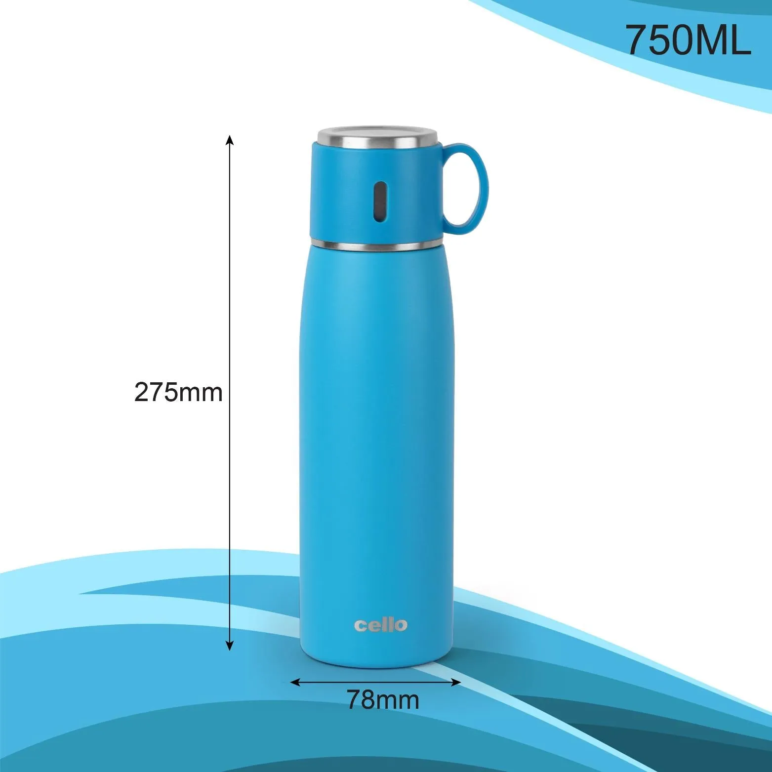 Duro Cup Style Flask, Vacusteel Water Bottle 750ml