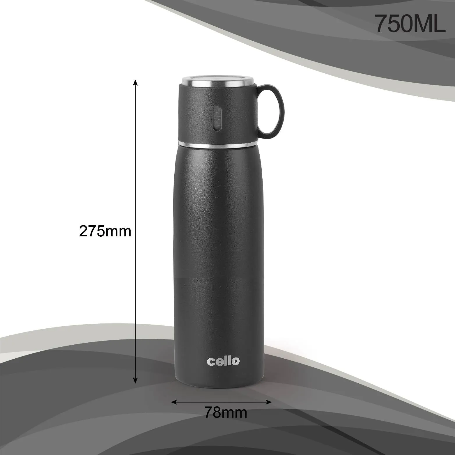 Duro Cup Style Flask, Vacusteel Water Bottle 750ml