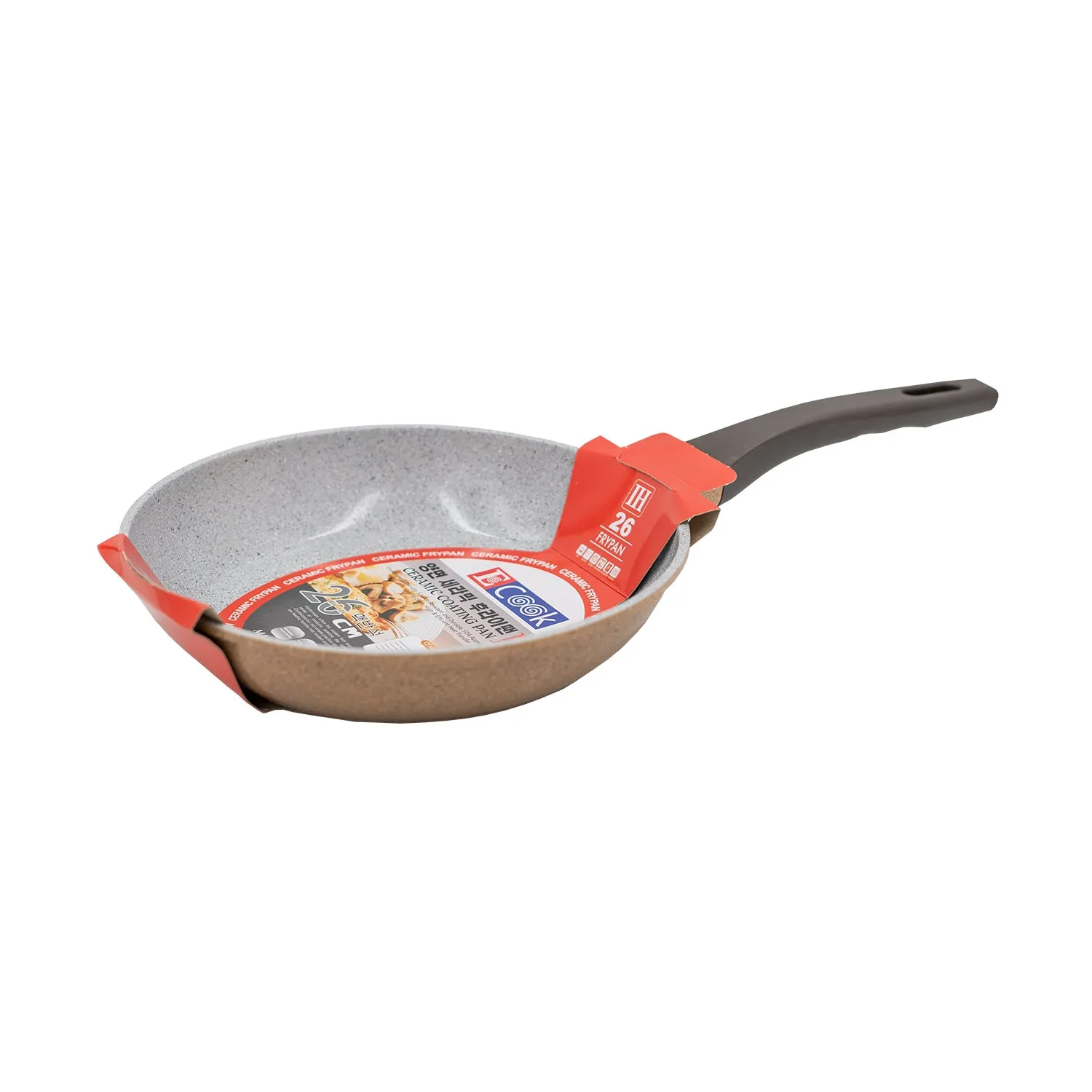 Ecook IH Ceramic Coating Frying Pan Brown 26cm