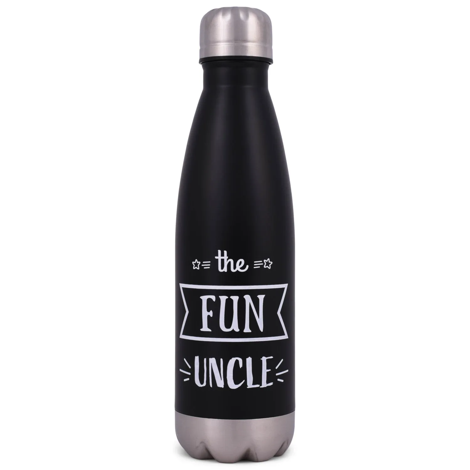 Elanze Designs Fun Uncle Black 17 ounce Stainless Steel Sports Water Bottle