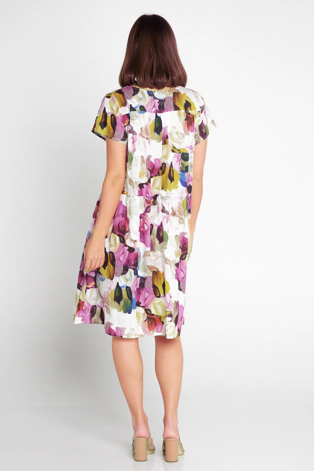 Emery Dress - Pastel Floral Painting