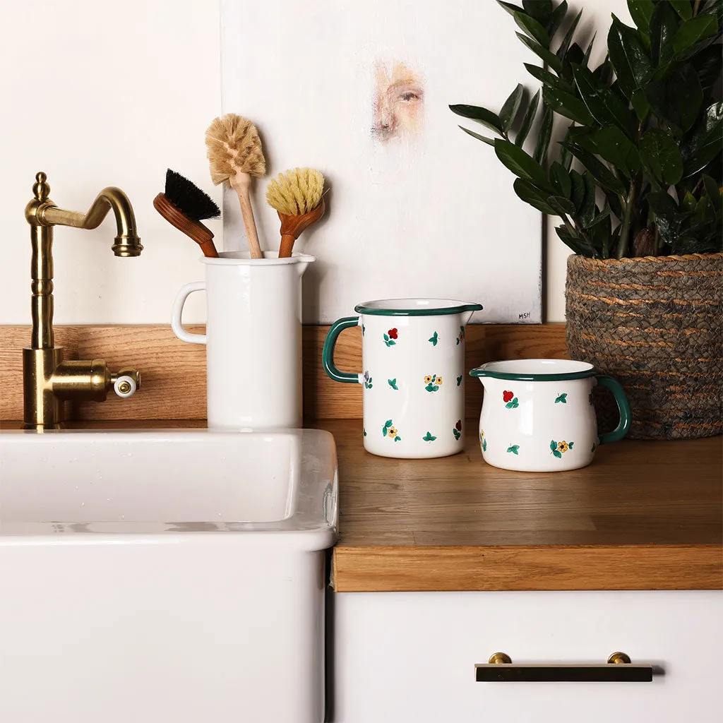 Enamel Pouring Jug: Floral Design