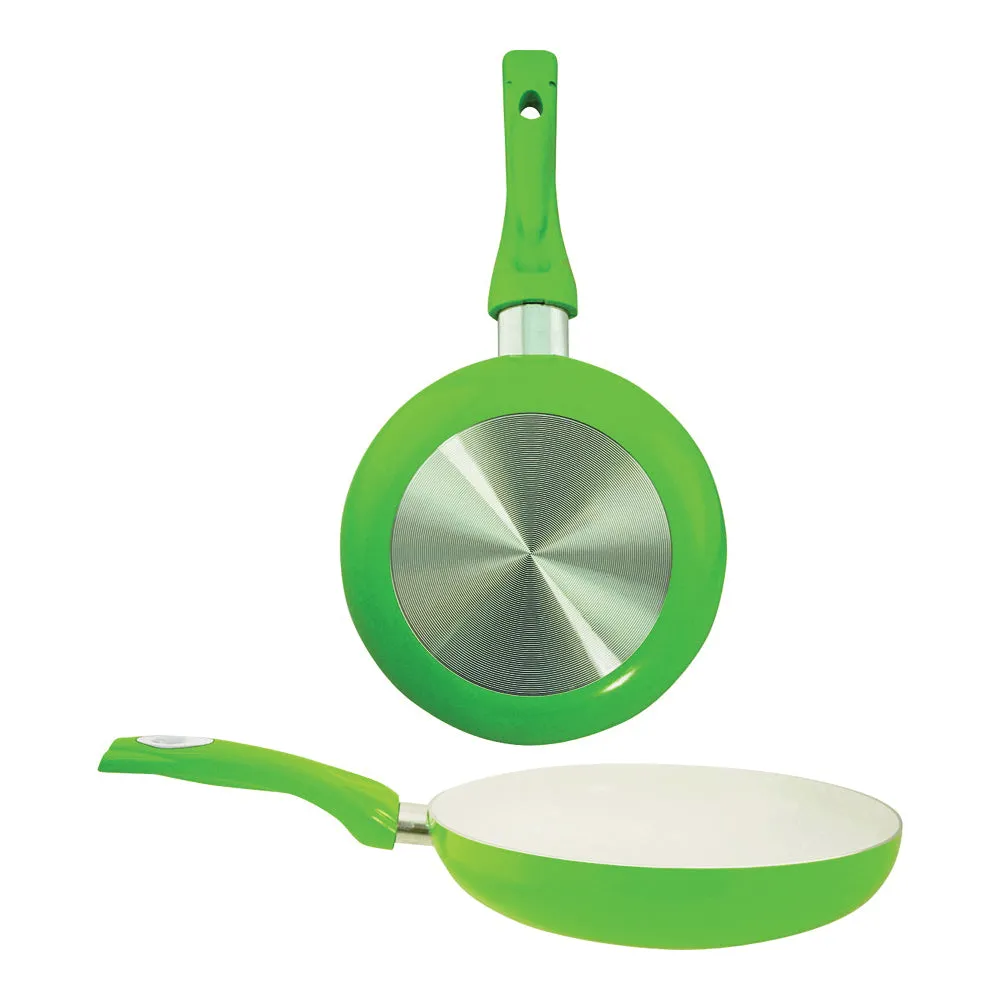 Euro-Ware EuroHome 8124-GR Fry Pan, 9-1/2 in Dia, Aluminum Pan, Green Pan, Ceramic Pan, Heat-Resistant Handle