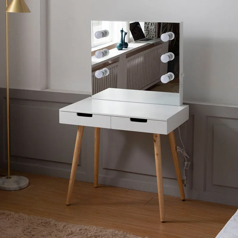 Evie Wooden Makeup Vanity Table with LED Light