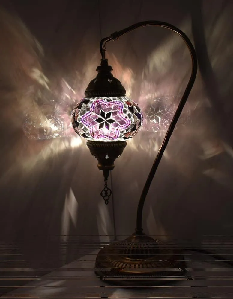 Exquisite Swan Turkish Glass Light Lamp - Modern Design | Tableware for Living Room & Bedroom