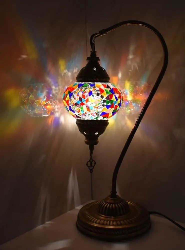 Exquisite Swan Turkish Glass Light Lamp - Modern Design | Tableware for Living Room & Bedroom