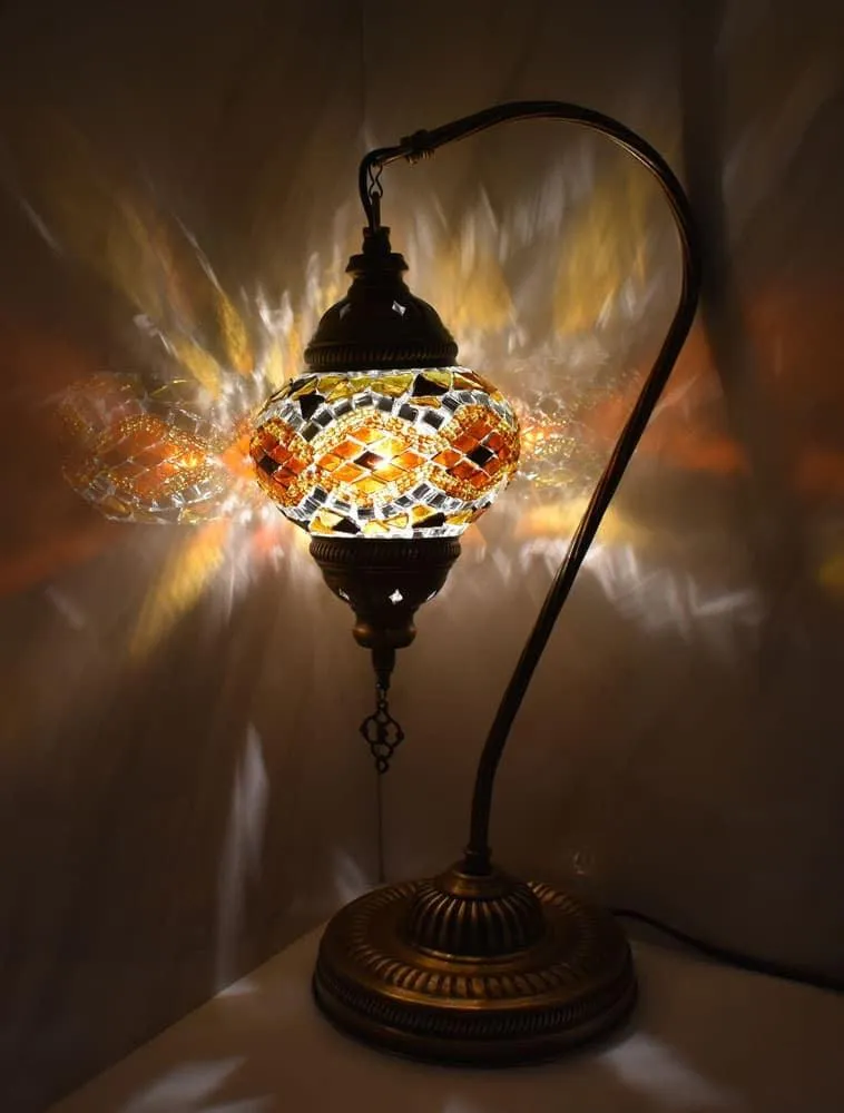 Exquisite Swan Turkish Glass Light Lamp - Modern Design | Tableware for Living Room & Bedroom