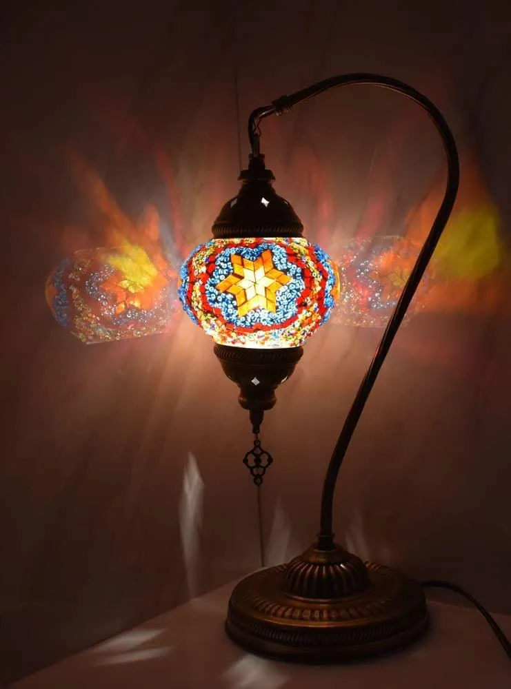 Exquisite Swan Turkish Glass Light Lamp - Modern Design | Tableware for Living Room & Bedroom