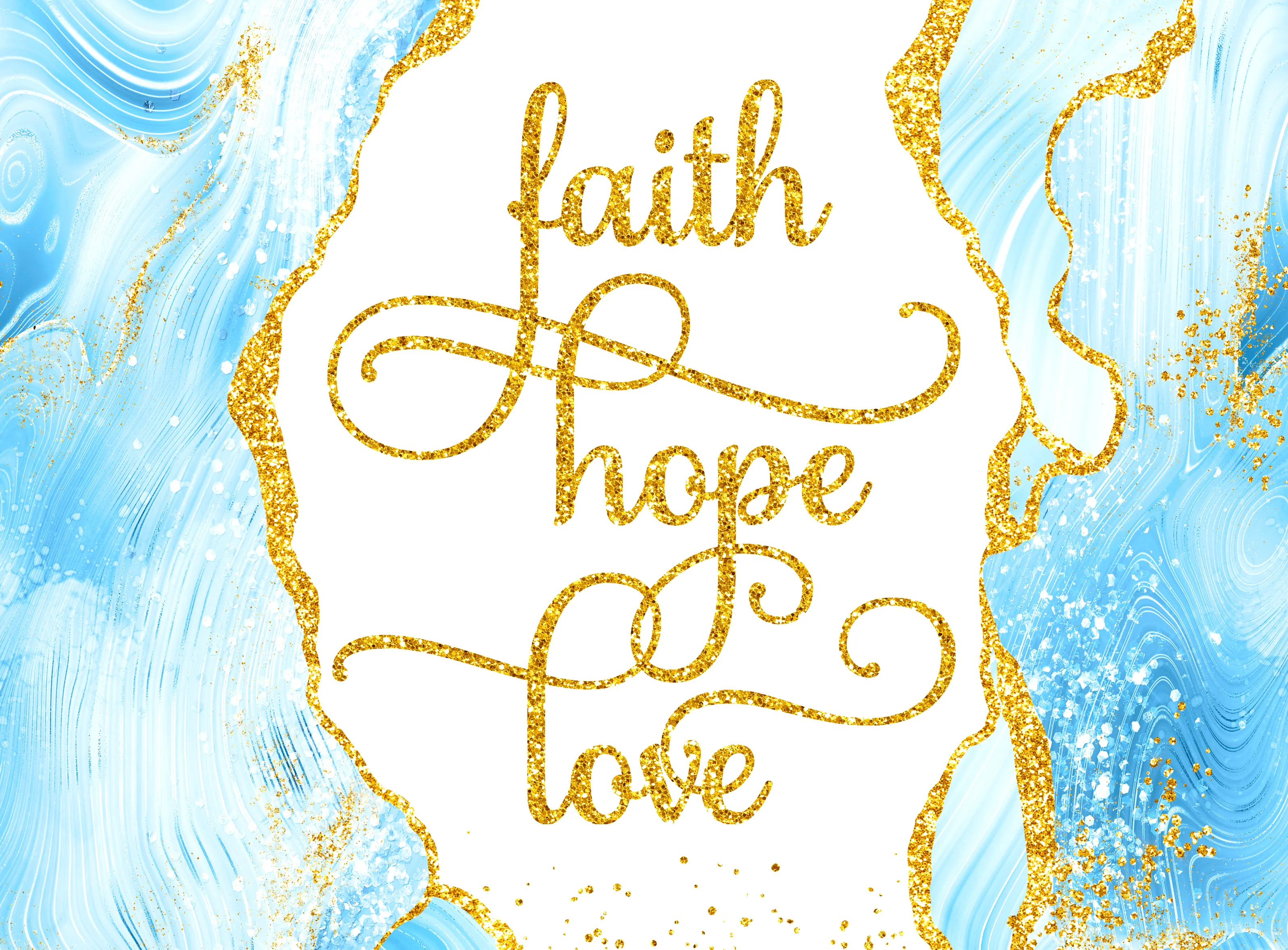 Faith Hope Love Bundle- Sparkle Glass™ Accent Light and Faith, Love, Hope Decorative Insert