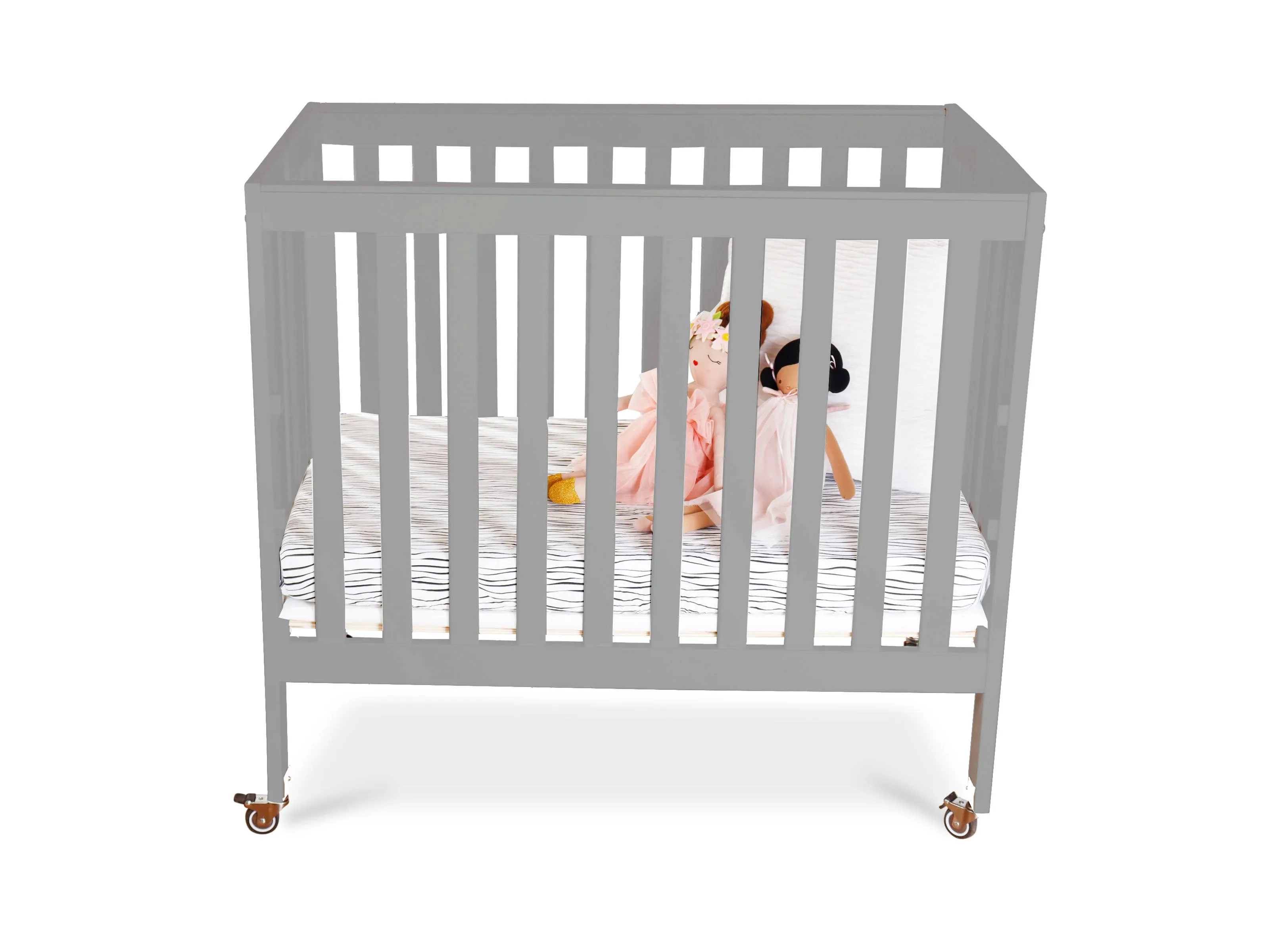 First Essentials Ruby Flat Top Portable Mini Crib