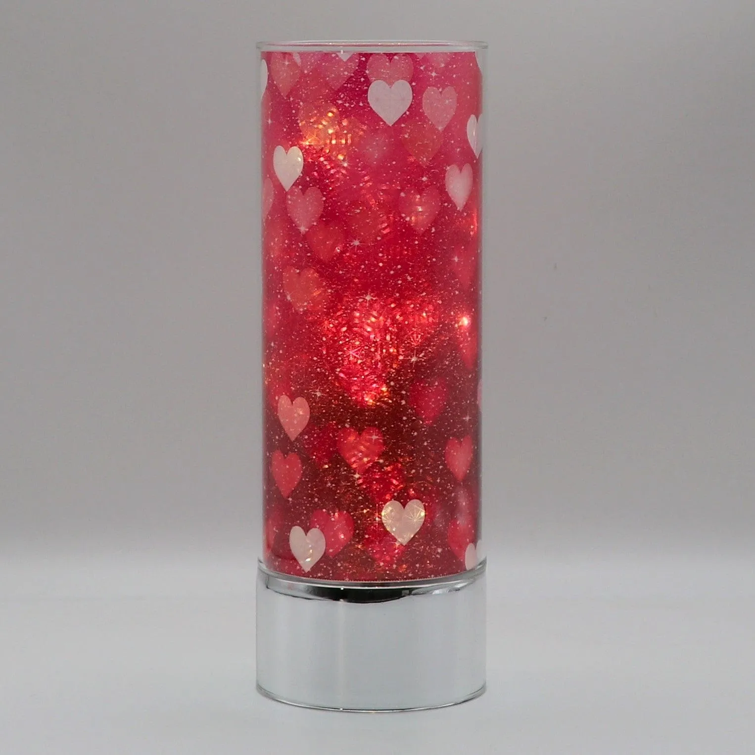 Floating Pink Hearts Insert and Sparkle Glass™ Accent Light