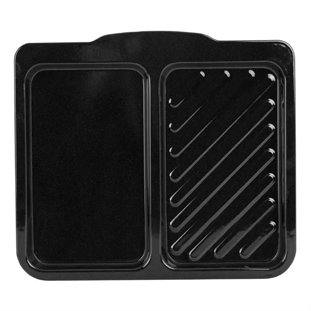 FU149 Wham Enamel Handled Dual Oven Tray Black 400mm