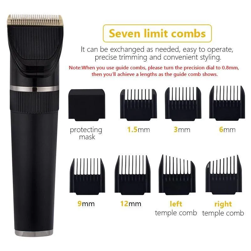 Full Body Washable Electric Hair Clipper Ceramic Professional