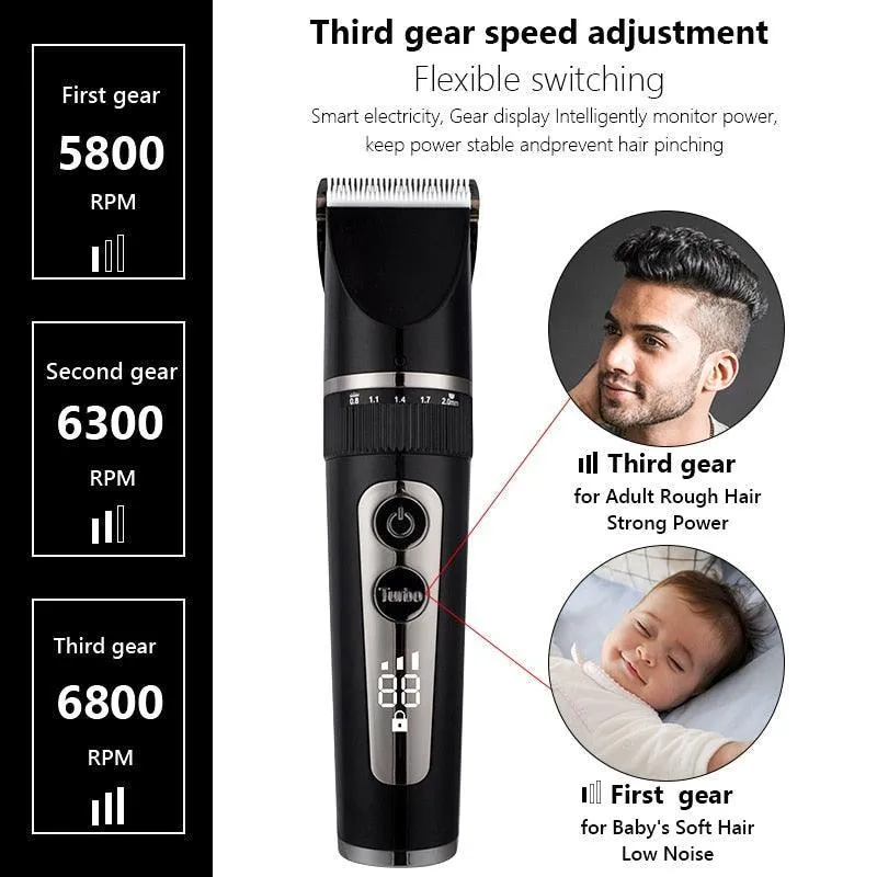 Full Body Washable Electric Hair Clipper Ceramic Professional