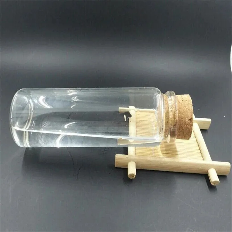 Glass Bottle Clear Container Jar Cylinder with Cork Potion Holds 50ml 80ml 100ml 150ml Apothecary Vial 1 Bottle Transparent Clear Test Tube