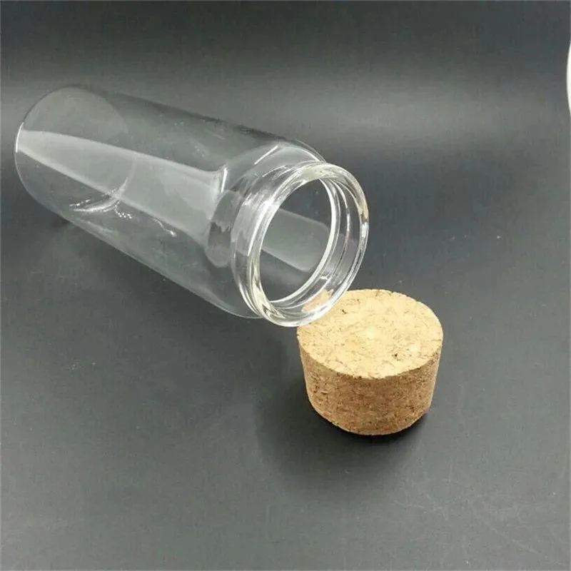 Glass Bottle Clear Container Jar Cylinder with Cork Potion Holds 50ml 80ml 100ml 150ml Apothecary Vial 1 Bottle Transparent Clear Test Tube