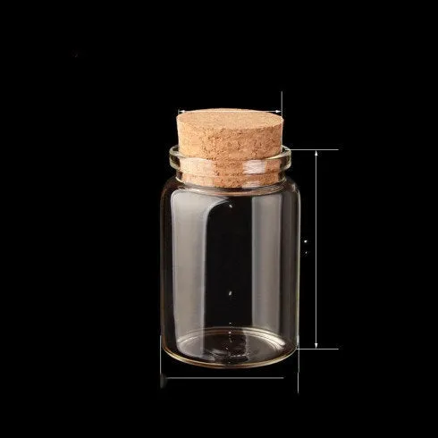 Glass Bottle Clear Container Jar Cylinder with Cork Potion Holds 50ml 80ml 100ml 150ml Apothecary Vial 1 Bottle Transparent Clear Test Tube