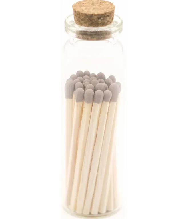 Gray Tip Matches in Jar