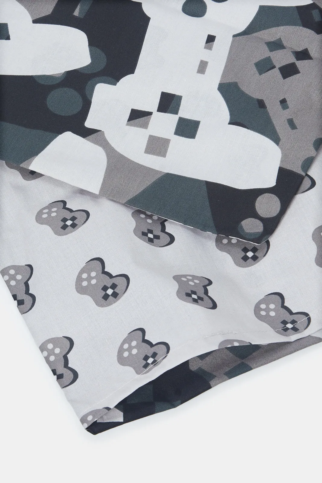 Grey Gaming Printed Kids Comforter (Single Size)