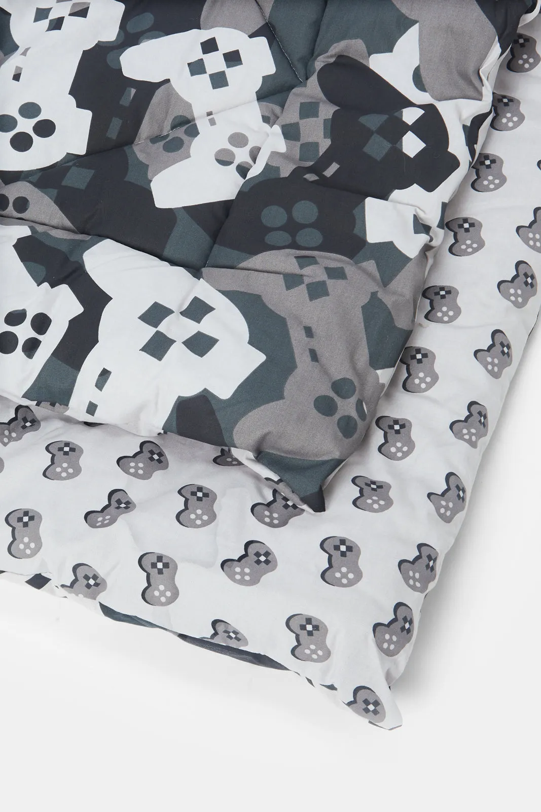 Grey Gaming Printed Kids Comforter (Single Size)