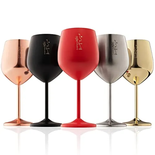 Gusto Nostro Stainless Steel Wine Glass 18 oz Red