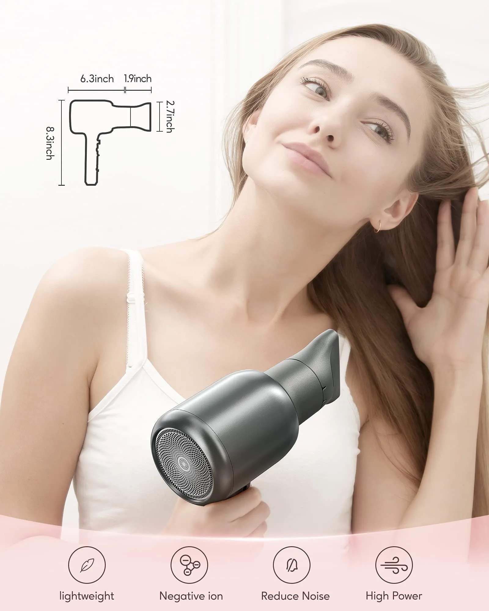 Hair Dryer and Hair Straightener Set - Grey