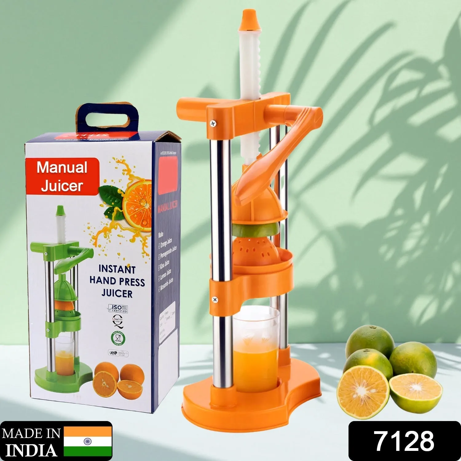 Hand Pressure Juicer With Glass Manual Cold Press Juice Machine  Instant Make Juice Squeezer, Fruits Juicer, Juice Maker, Orange Juice Extractor For Fruits & Vegetables, Orange