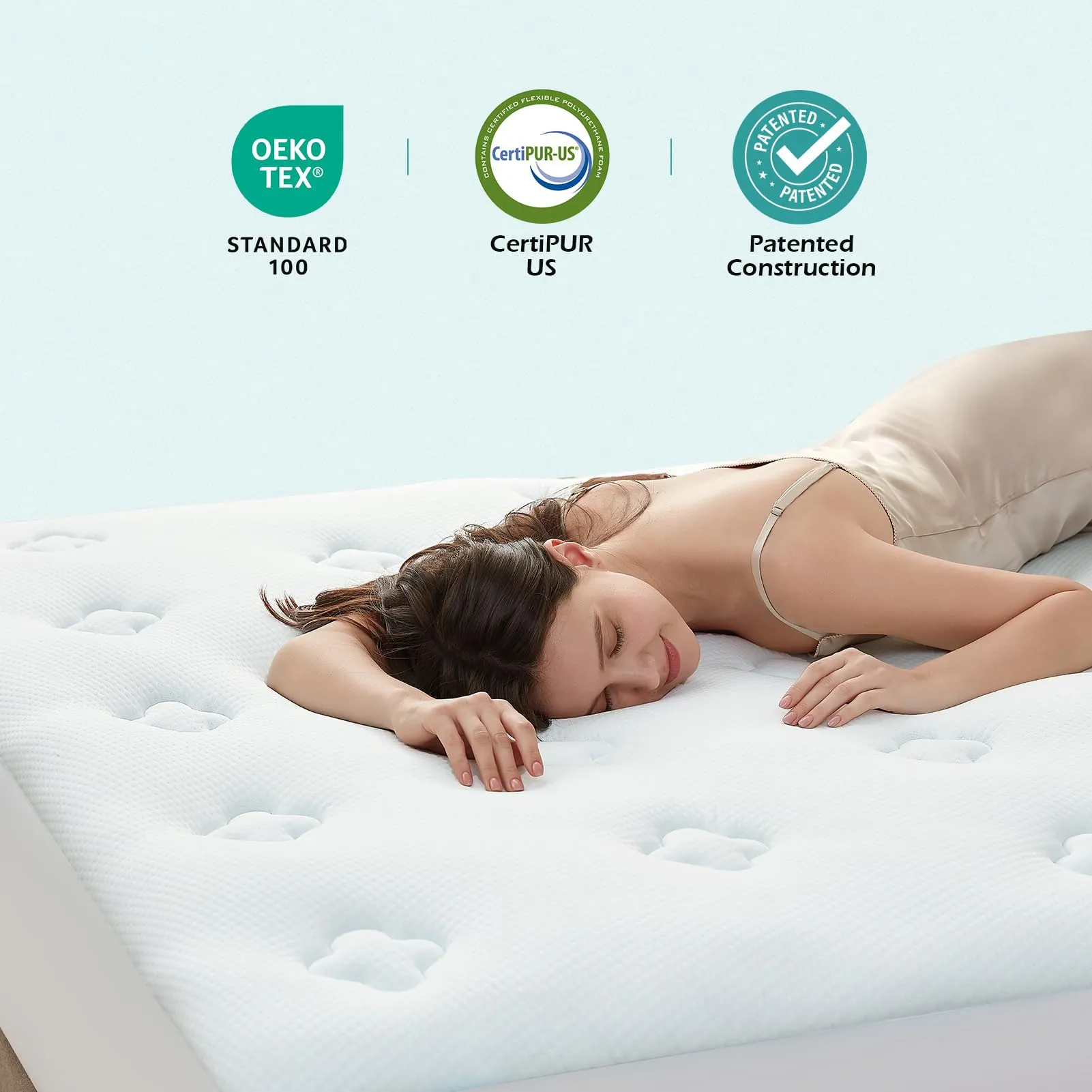 Hansleep Memory Foam Mattress Topper California King, Cooling Gel Cal King Mattress Topper, Breathable Pillow Top Mattress Pad Cover with Deep Pocket, 72x84 Inches, White