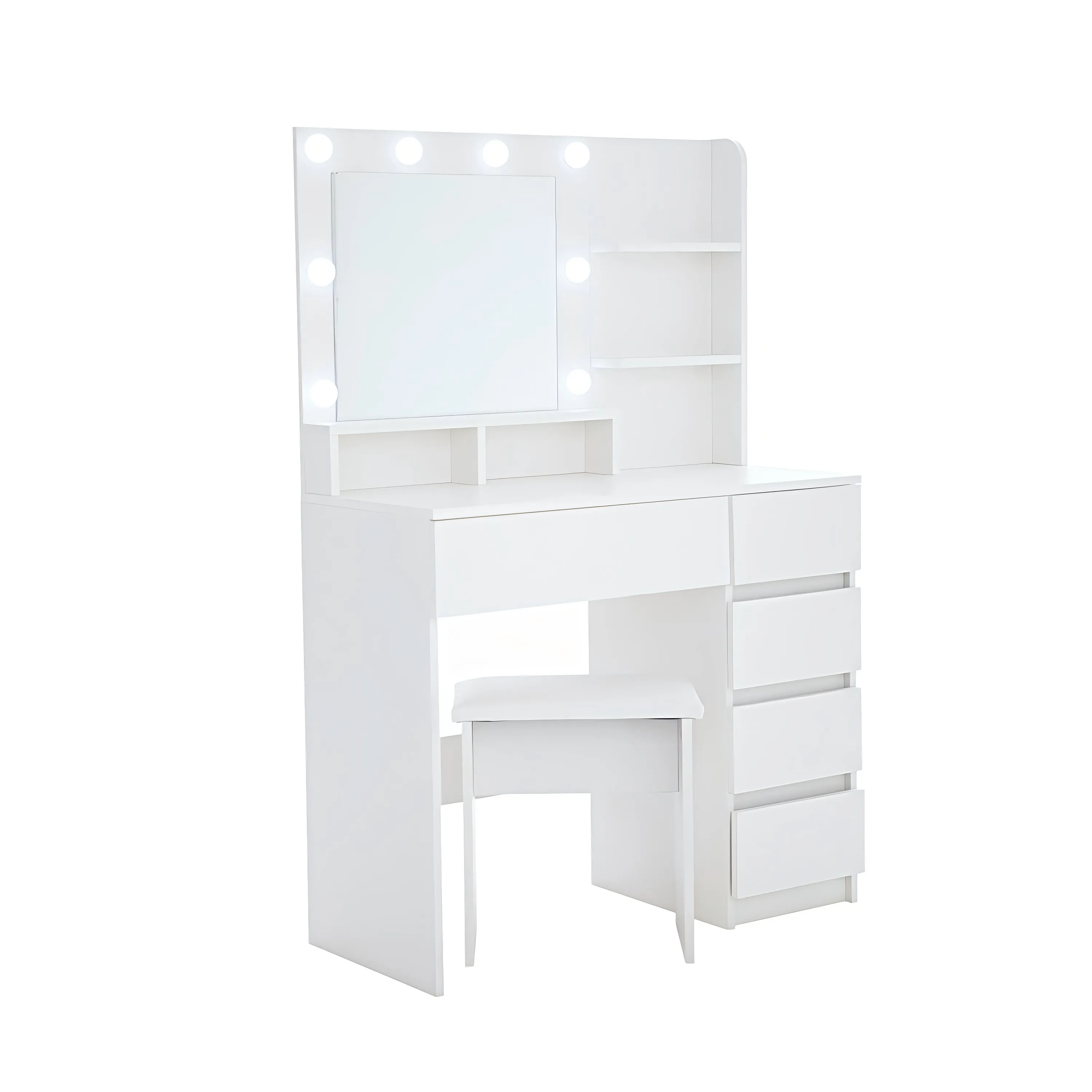 Hayden Makeup Vanity Desk Set with Mirror & Light