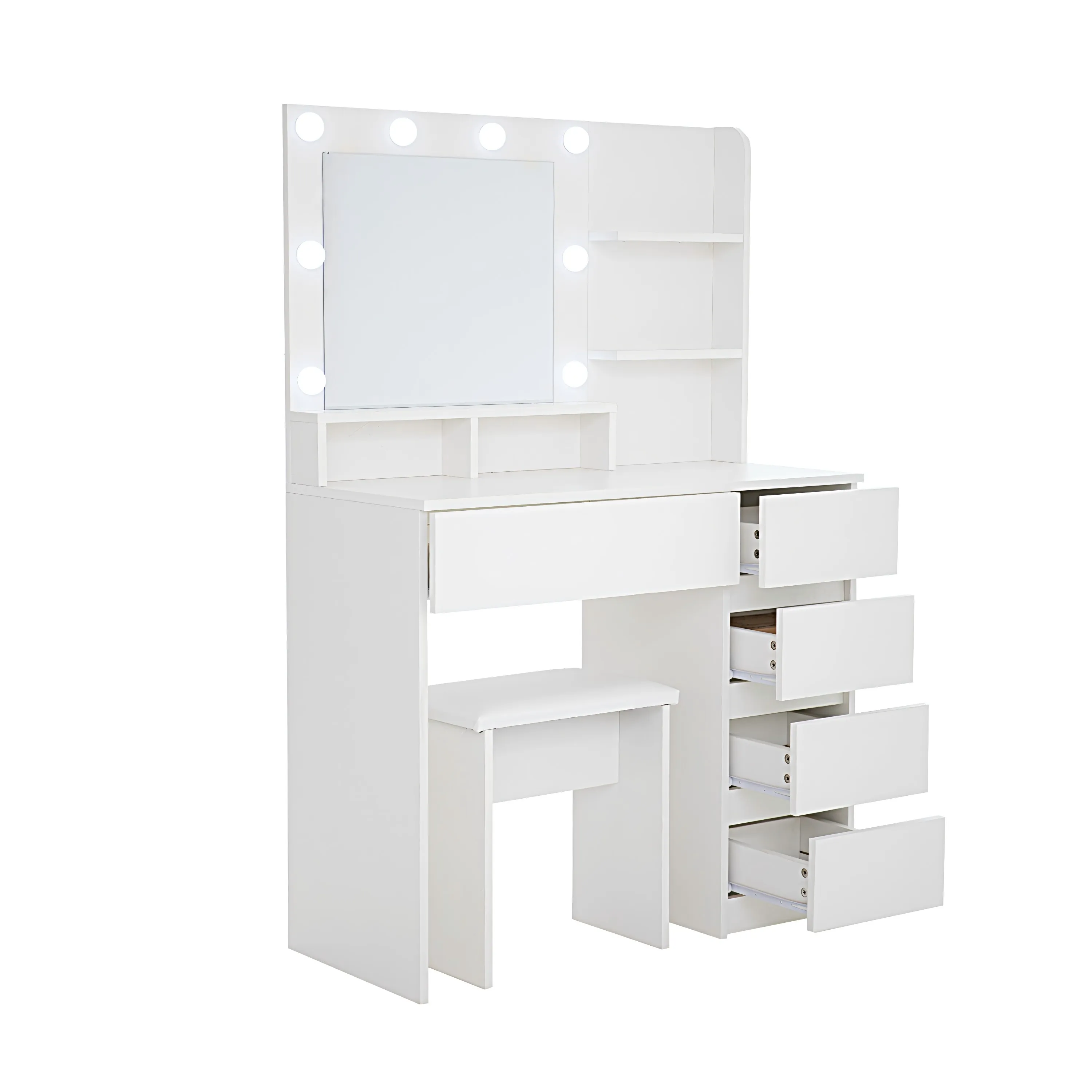 Hayden Makeup Vanity Desk Set with Mirror & Light