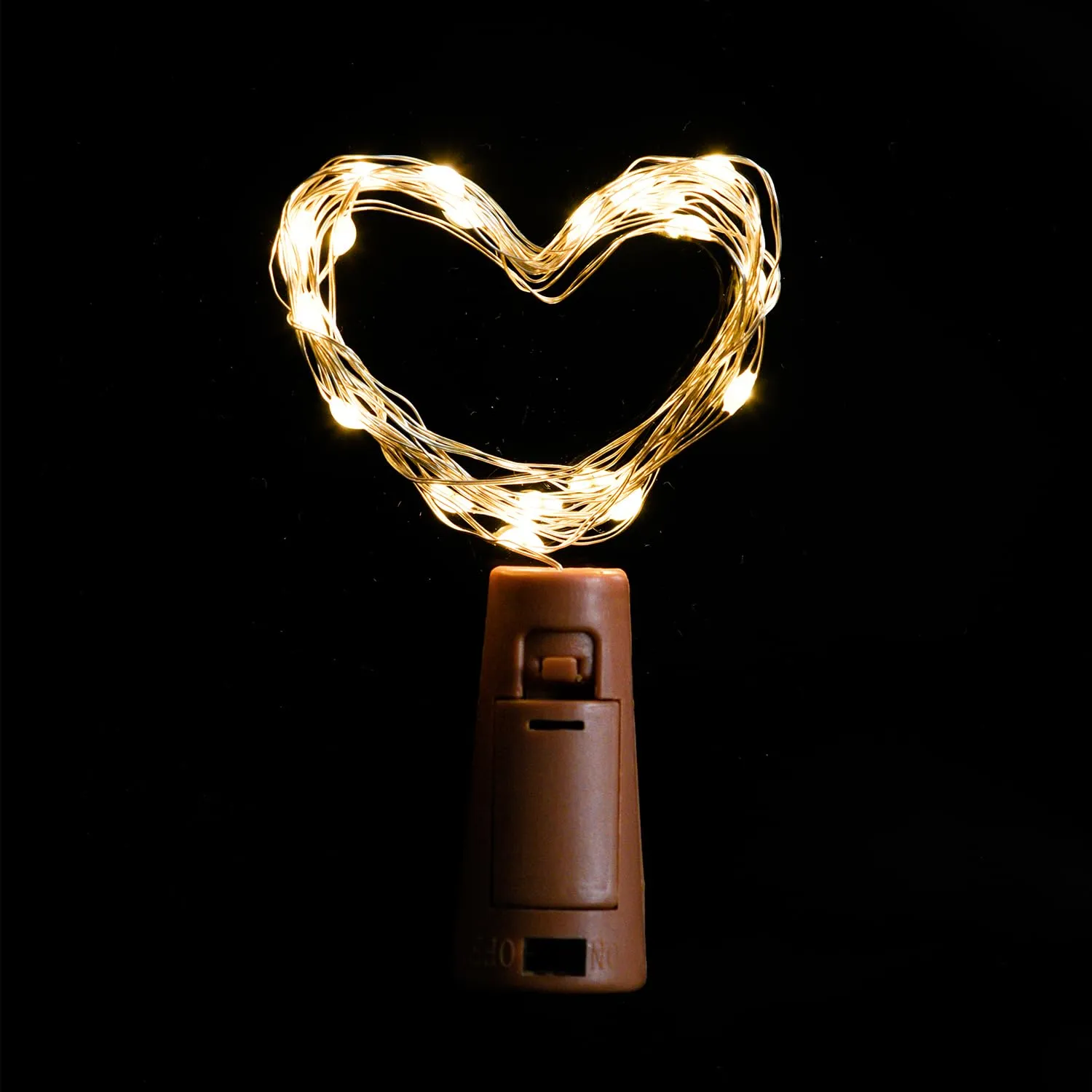 Heart Home Wine Bottle String Lights | 20 LED Bottle Cork Copper Wire String Lights | Wine Bottle Lights for Home Decoartion | Battery Powered | Warm White