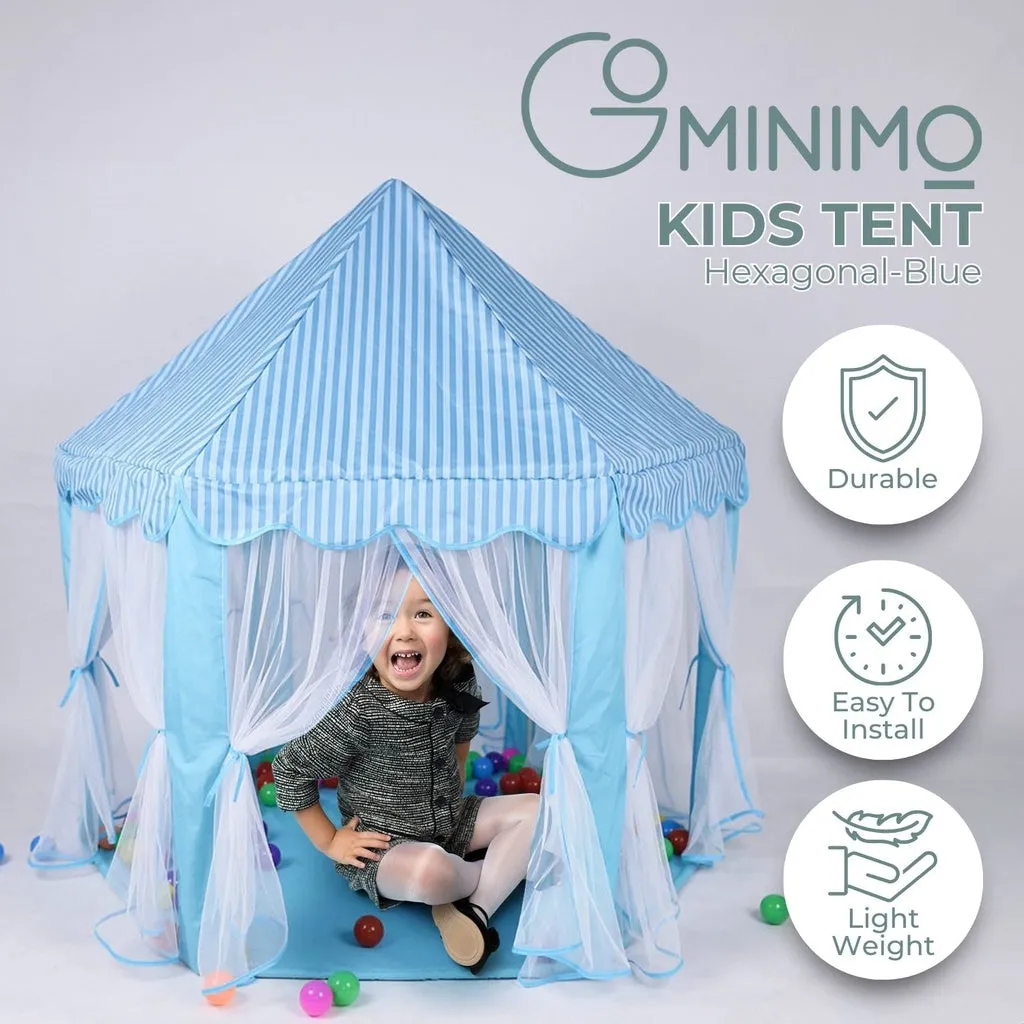 Hexagonal LED Kids Play Tent, Foldable with Mosquito Net, GOMINIMO