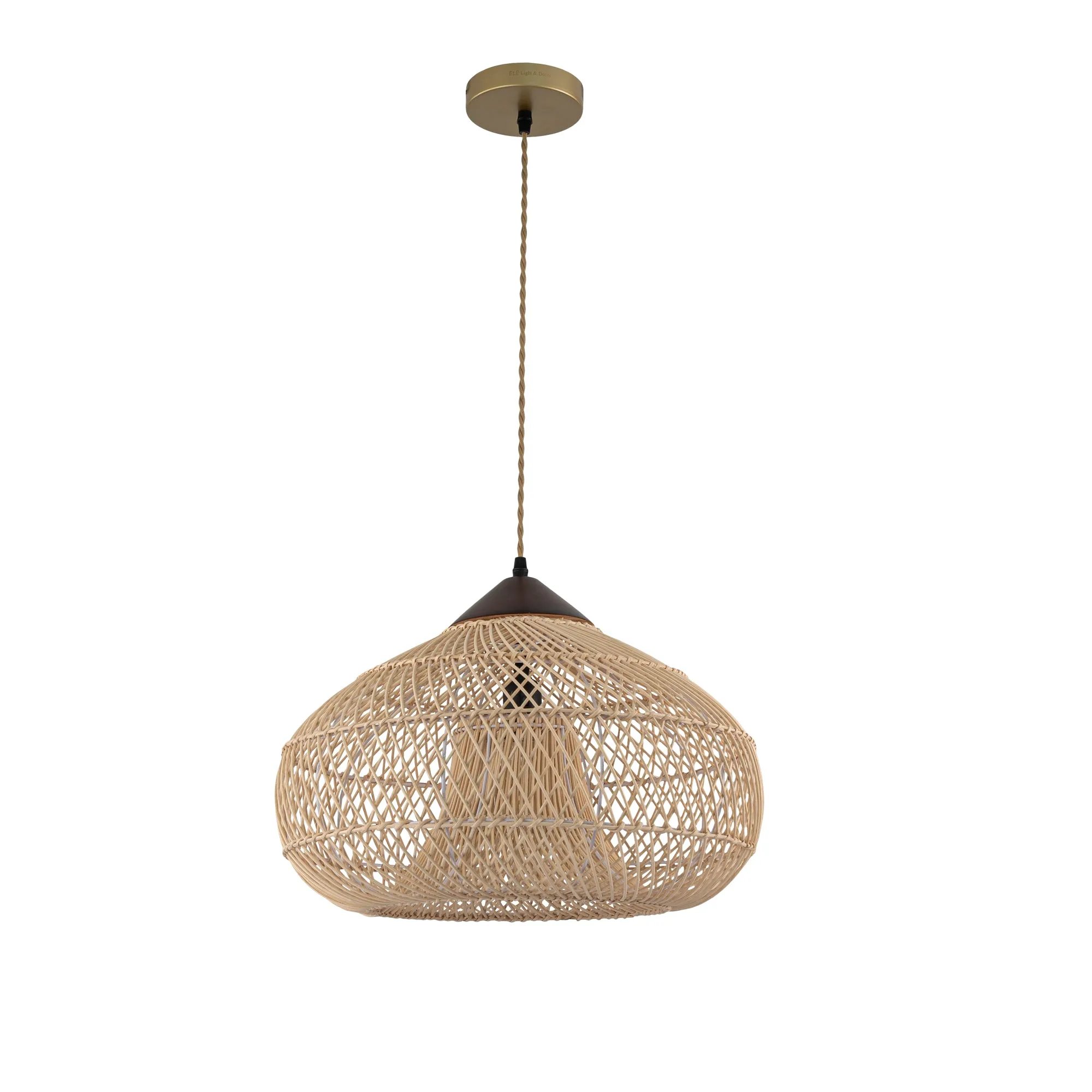 Huka Wabi-Sabi Contemporary Rattan Pendant Light Rustic Boho Interior Decor Light