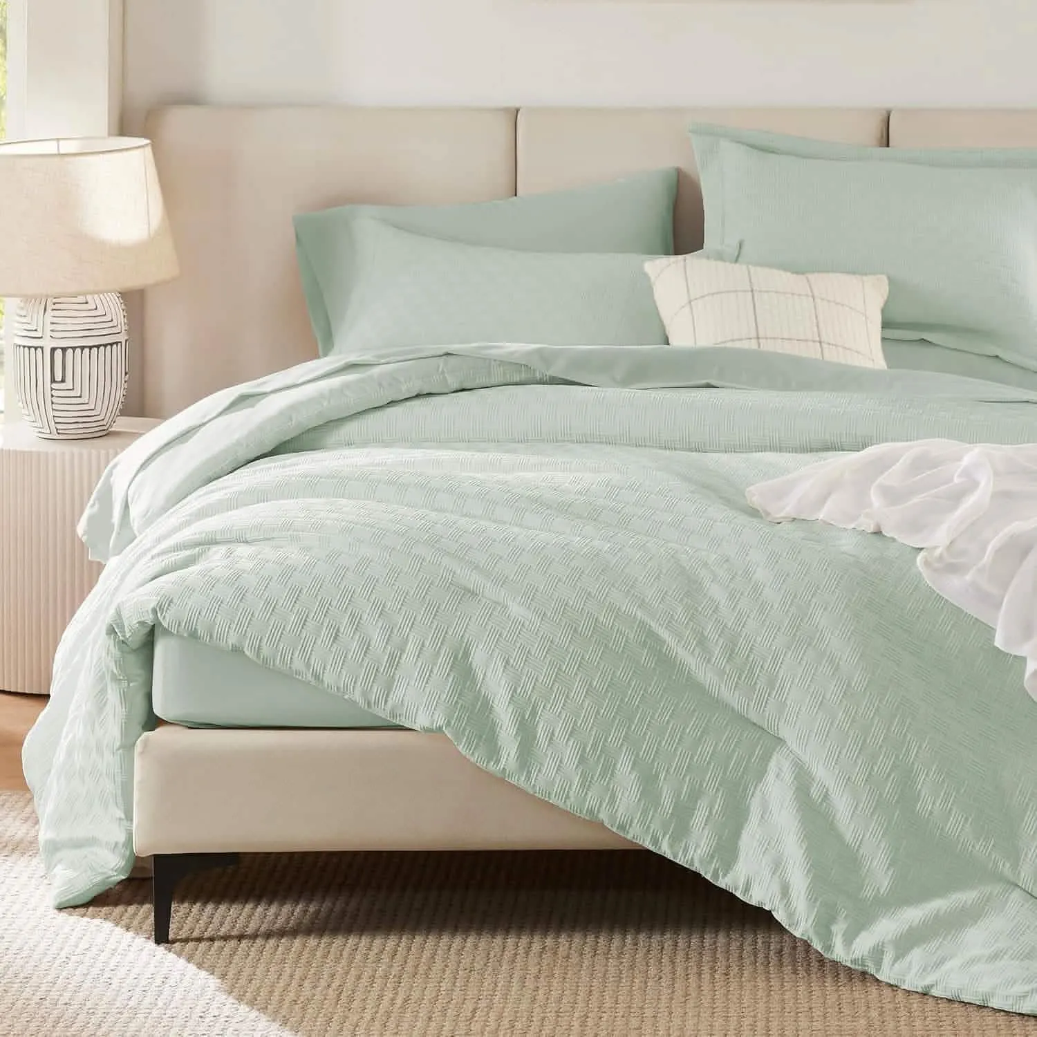 Jacquard Basket Weave Comforter Set